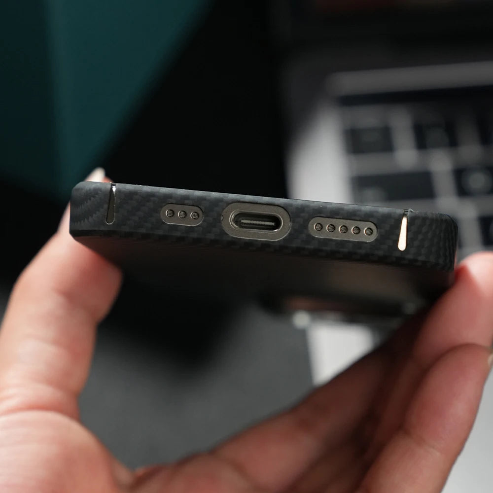 Aramid Carbon Fiber Magnetic Case for iPhone 16 17 Pro Max Cases Kevlar Fiber Cover for 16 Pro 15 Pro Max Aramid Carbon Funda