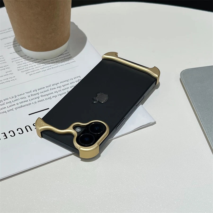 Arc Case Luxury Aluminum Metal Bumper Phone Pulse Case For IPhone13 14 15 16 17 Air Pro Max 16Pro Plus Lightweight Phone Cover