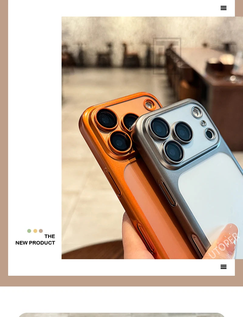 Luxury New Ultrathin UV Plating Matte Anti Slip 17 Pro Max Phone Case for iPhone 17 Lens Film Protect Translucent Hard PC Cover