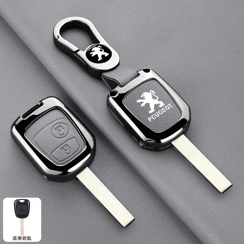 Zinc Alloy Car Key Case Cover Key Bag Shell Holder Protector For Peugeot 106 107 206 306 406 307 207 407 Partner Xsara Accessory