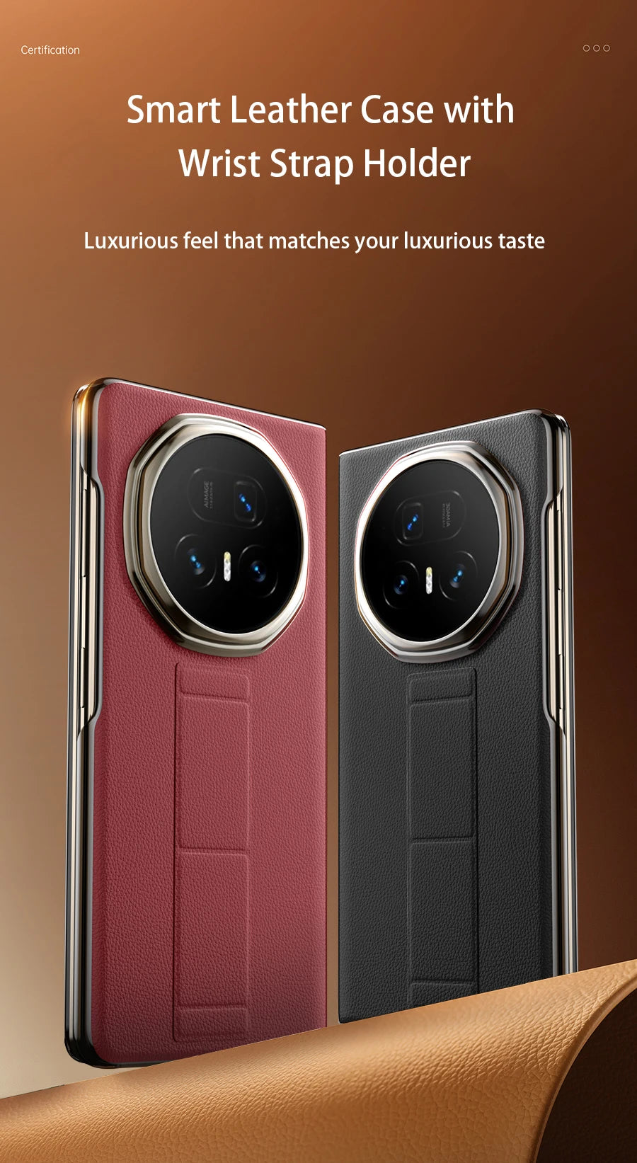 LANGSIDI Smart Flip Phone Case for Honor Magic V5 Magnetic Wrist Strap Slidable Stand Kickstand Luxuxy Leather Cover