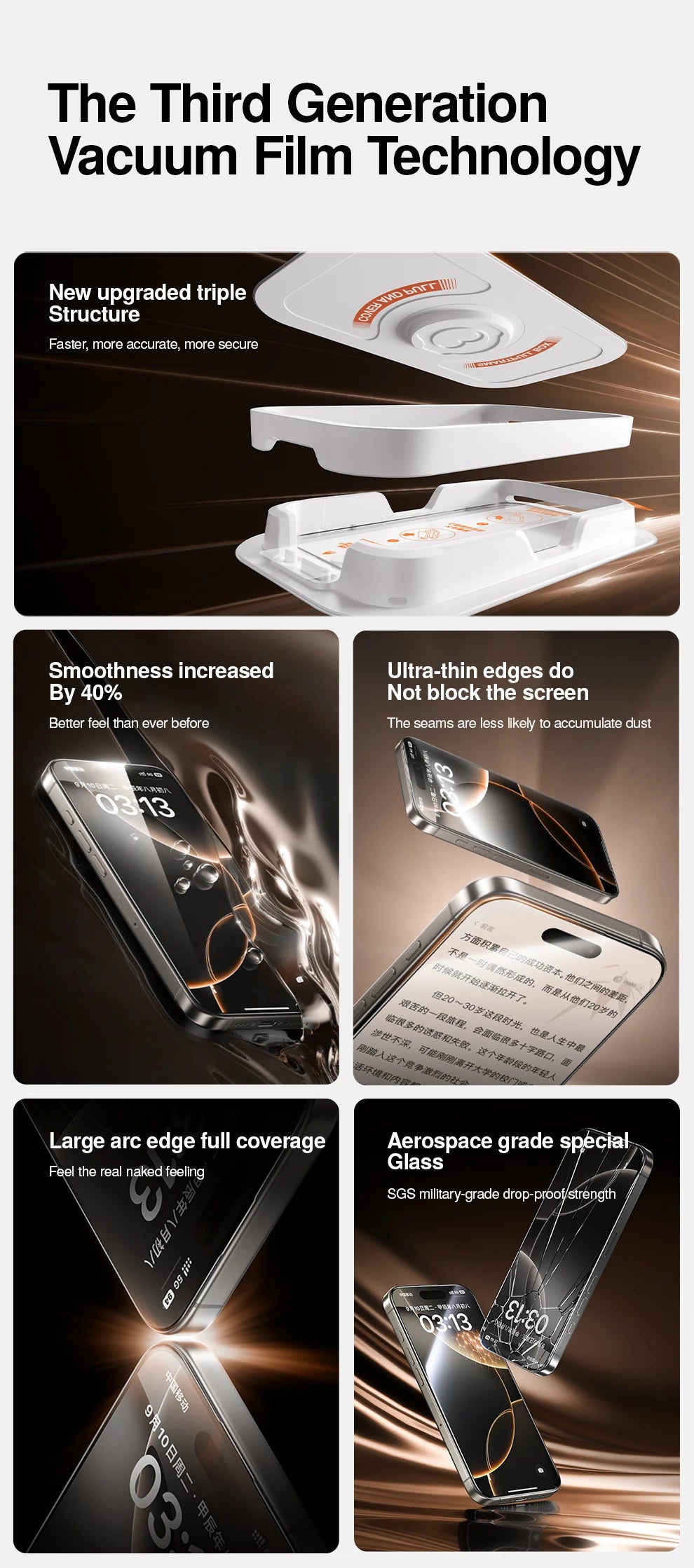 SmartDevil Screen Protector for iPhone 17 Pro Max 17 Pro 16 15 14 Dust-free Box HD Clear Temperd Glass Film Anti-fingerprint