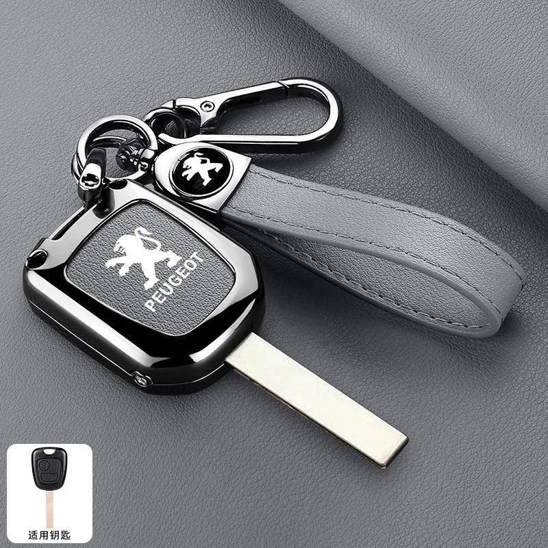 Zinc Alloy Car Key Case Cover Key Bag Shell Holder Protector For Peugeot 106 107 206 306 406 307 207 407 Partner Xsara Accessory