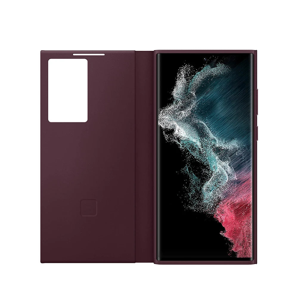 Original Smart View Wallet Flip Case For Samsung Galaxy S22Ultra SM-S908B Smart View Phone Case Cover（EF-ZS908)