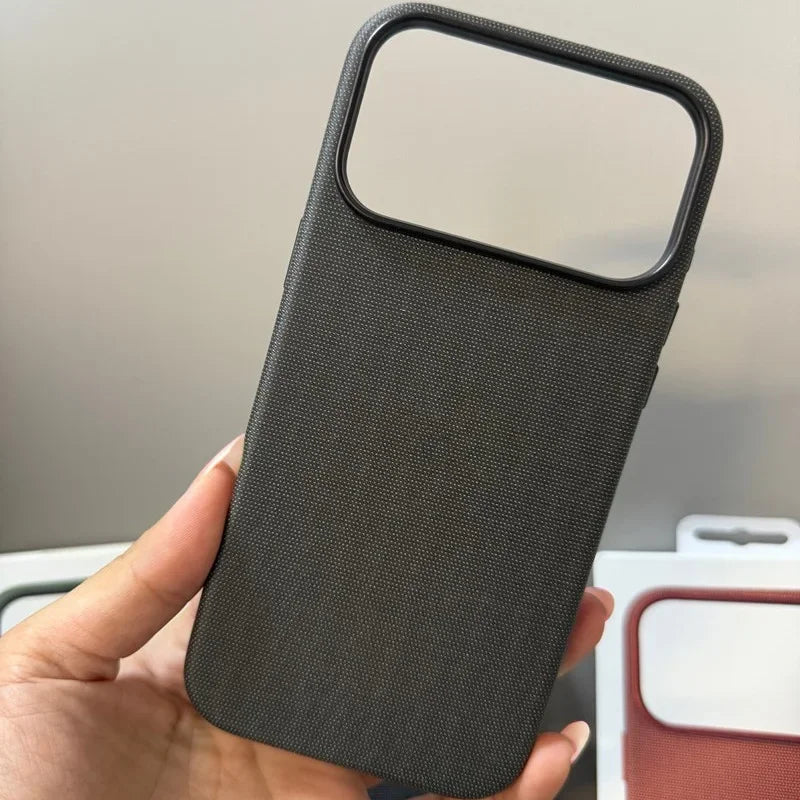Ultra Thin Solid Color Cloth Pattern PC for Magsafe Case for IPhone 17 Pro Max 17 Pro Wireless Charging Camera Cover NO Box
