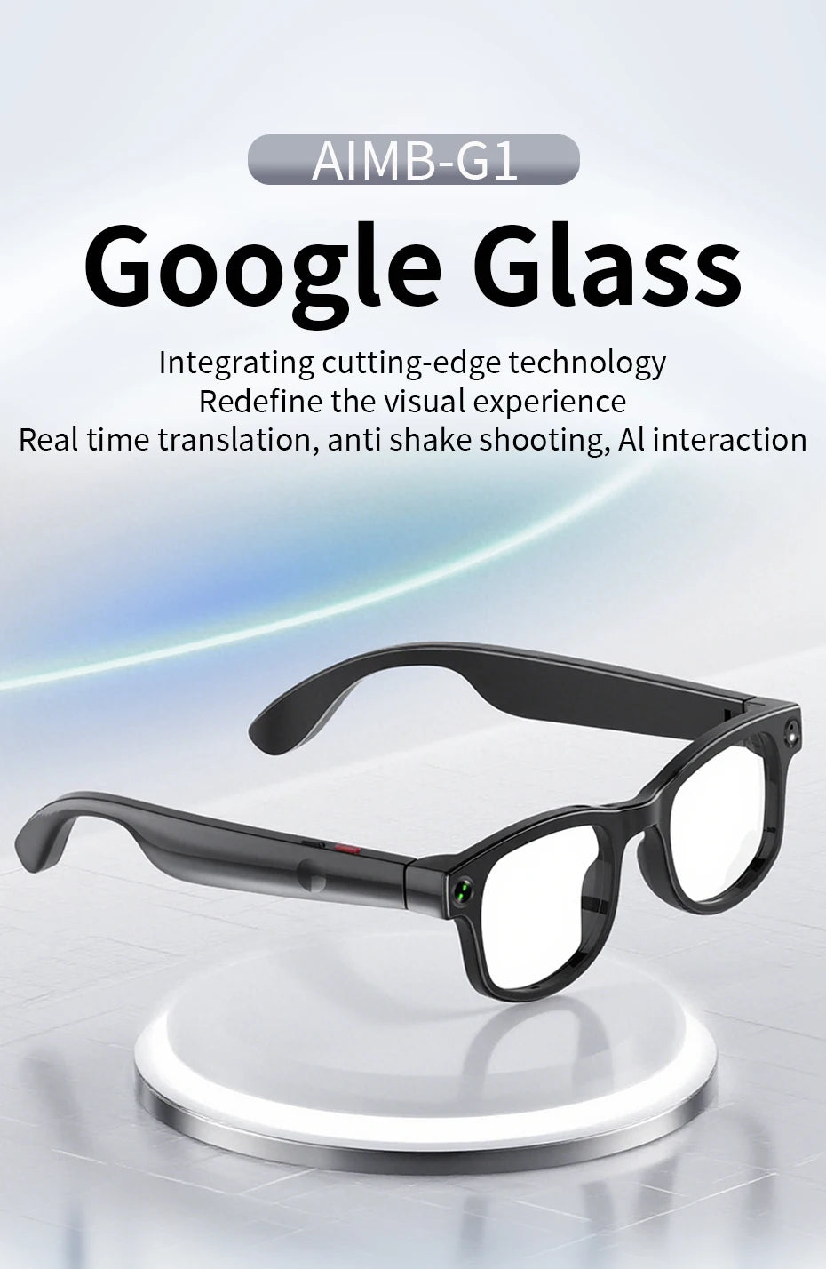500W Camera Glasses Translate Smart Glasses Voice Call Music Sunglasses AI GPT Camera BT&WIFI Video Recording Anti-blue Light
