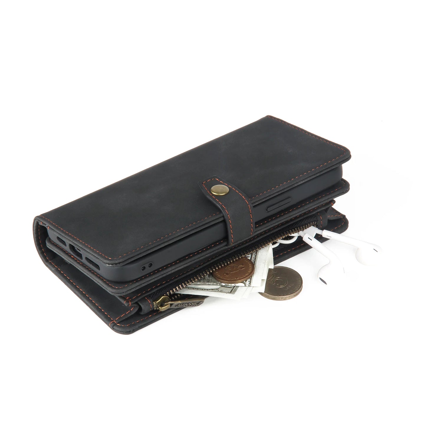 Detachable Magnetic Leather Case For Samsung Galaxy A73 A71 A54 A53 A52 A51 A34 A33 A15 A55 A35 Zipper Wallet Cards Holder Cover