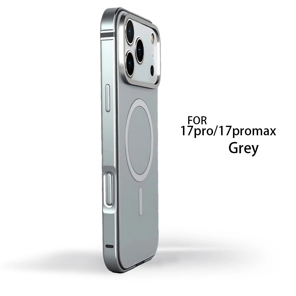 High End Magnetic Original Color Backplate Phone Case, For IPhone 17 Pro 17 Promax Metal Frame Anti Drop Protection Hard Case