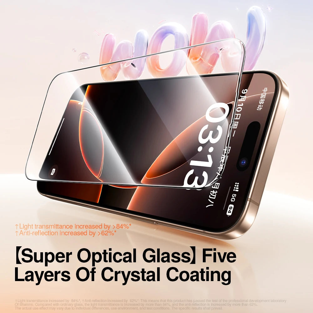 SmartDevil Screen Protector for iPhone 17 Pro Max 17 Pro 16 15 14 Dust-free Box HD Clear Temperd Glass Film Anti-fingerprint