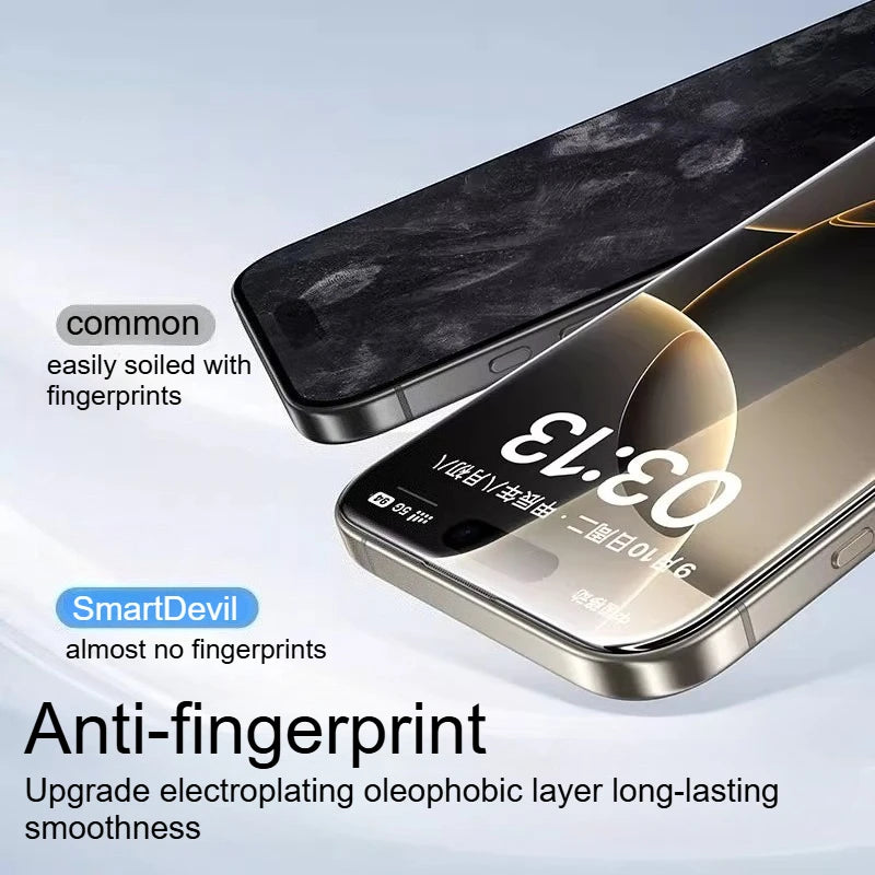 SmartDevil 1/2PCS Dust-free Temperd Glass Film for iPhone 16 Pro Max 15 Pro 16e 14 13 HD Clear Screen Protector Anti-fingerprint