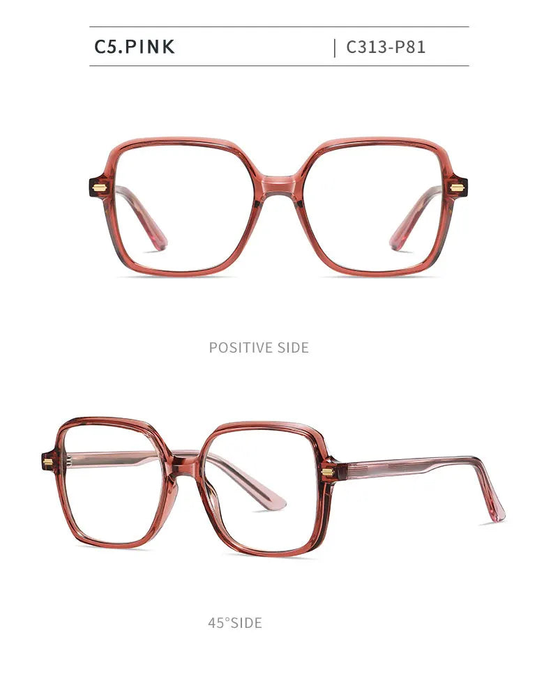 KANSEPT Women's Eyepieces for Reading Glasses Square Lunette Myopia Woman Eyeglasses Blue Light Graduated Lenses to Read Eyewear