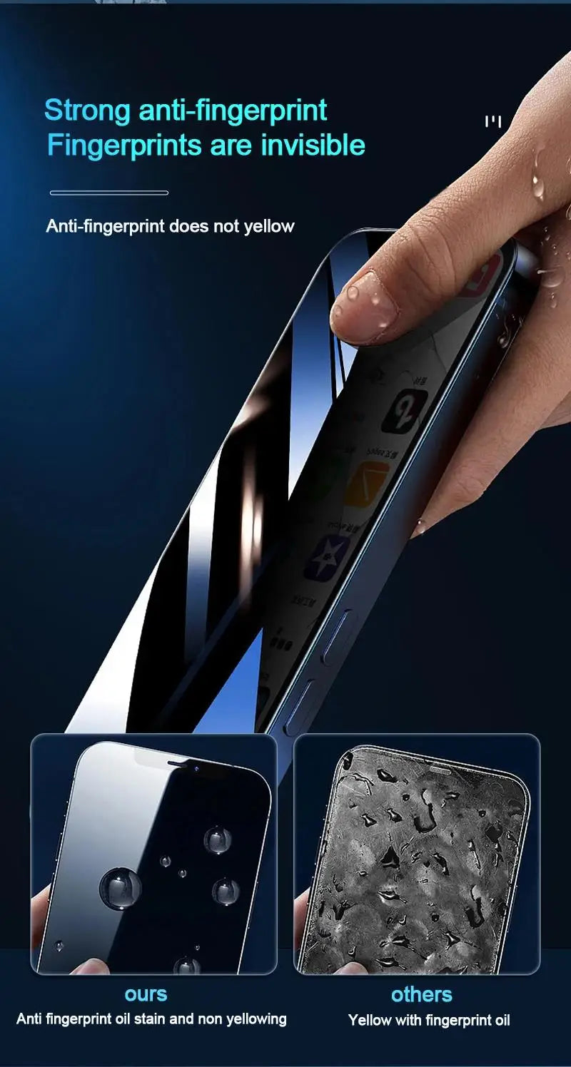 4pcs Full Cover Anti Spy Screen Protector for iPhone 17 16 11 12 13 14 15 PRO MAX Tempered Glass Privacy 17 Air 16 Pro Max Plus