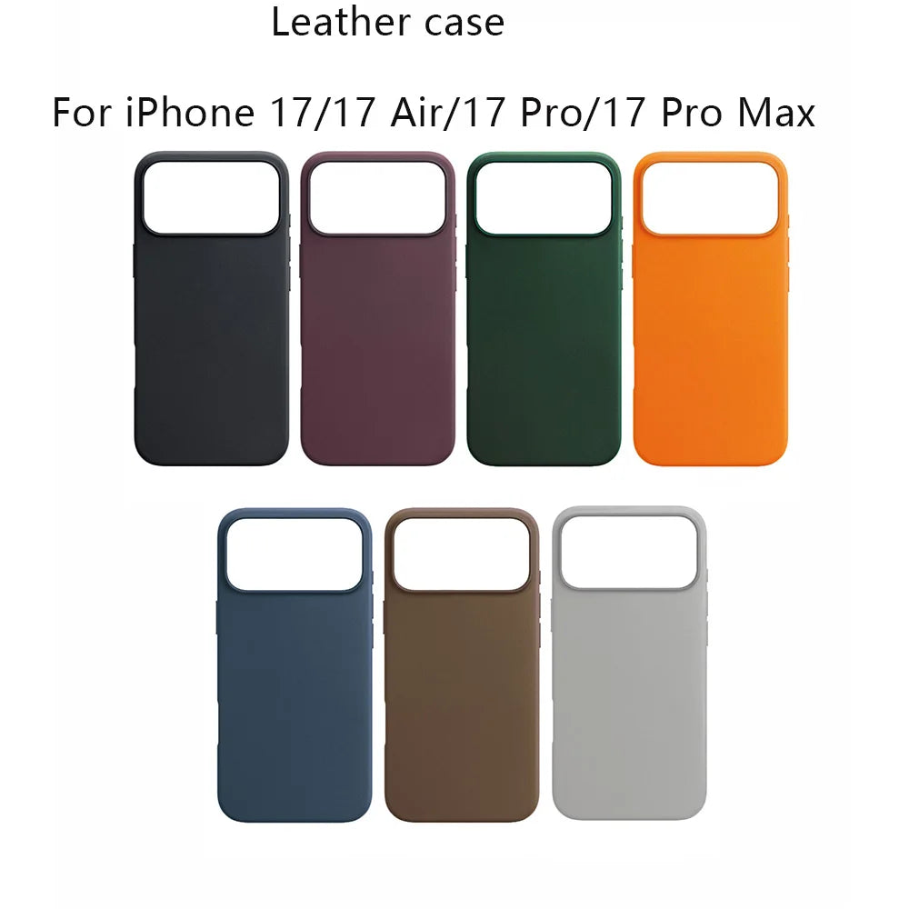For iPhone 17 Pro Max luxury leather magsafe Case with magnetic wireless charging 17 Air shockproof protective Case