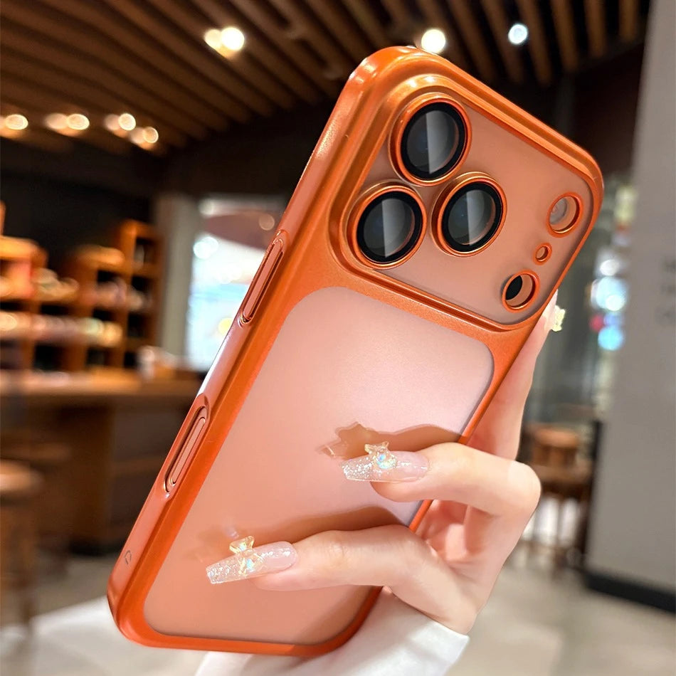 for iPhone 17Pro Plating Hard PC Matte Business Case for iPhone 17 Pro Max Air ProMax Camera Film Protection Ultra Slim Cover