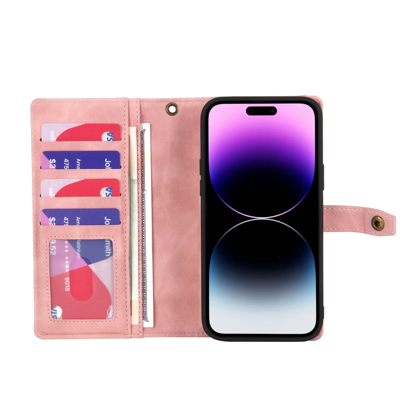 Detachable Magnetic Leather Case For Samsung Galaxy A73 A71 A54 A53 A52 A51 A34 A33 A15 A55 A35 Zipper Wallet Cards Holder Cover