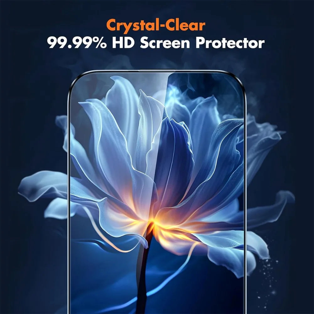 3Pcs Full Cover Tempered Glass for iPhone 17 16 15 14 Pro Max Air 15 16 Plus Screen Protector for iPhone 13 12 11 Pro XR XS Max