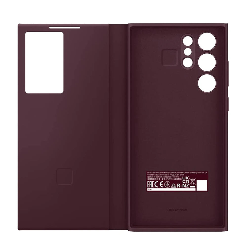 Original Smart View Wallet Flip Case For Samsung Galaxy S22Ultra SM-S908B Smart View Phone Case Cover（EF-ZS908)