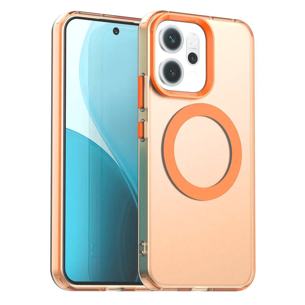 Magnetic Wireless Charging Case For OPPO Reno 14F 14 Pro Reno14 F 5G Cover Candy Colors Transparent Back Shell Fundas Coque