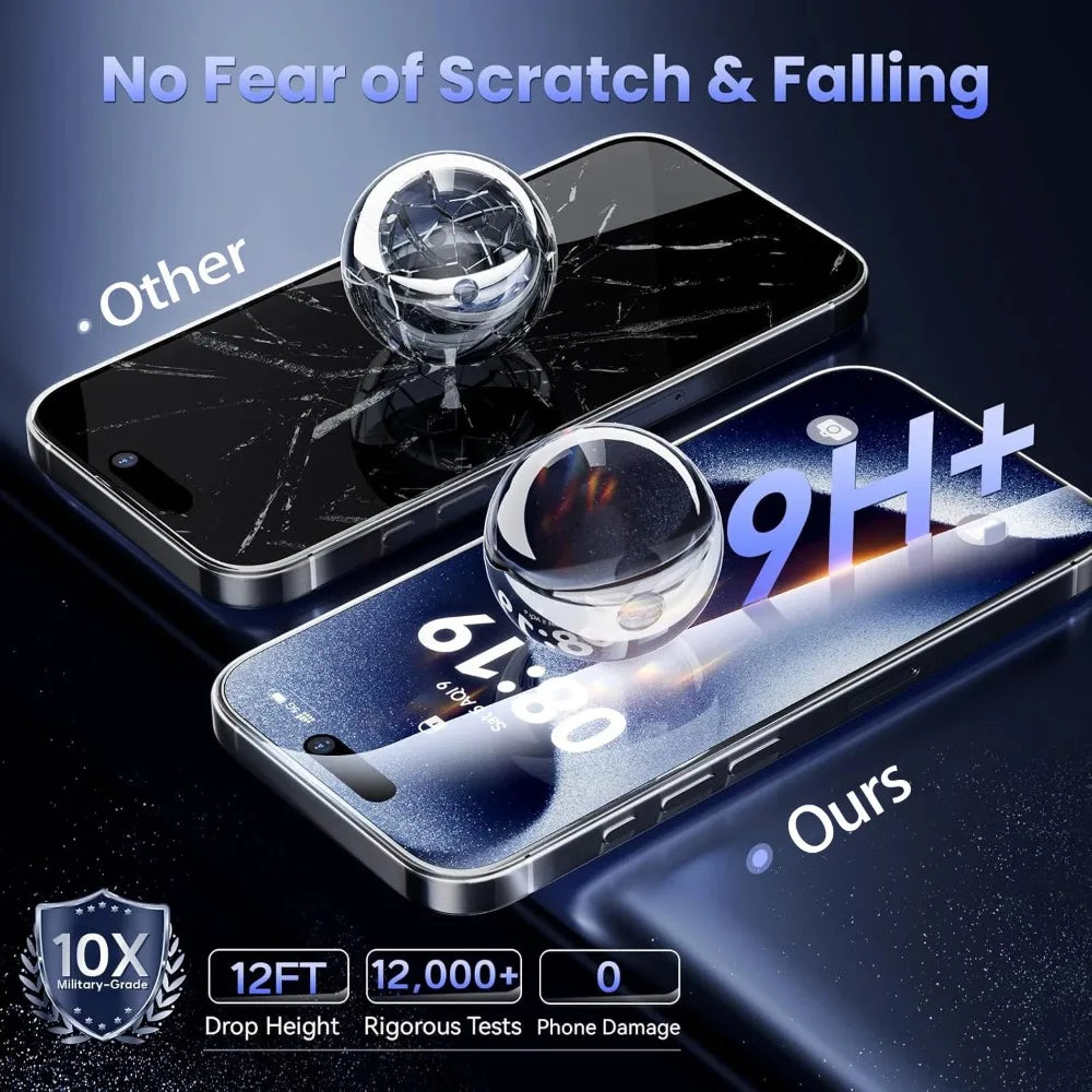 3Pcs Ultra Clear Full Screen Protector for iPhone 17 16 15 Pro Max 16 15 Plus 14 13 12 Pro XS XR 17 Air Easy Install Glass Film