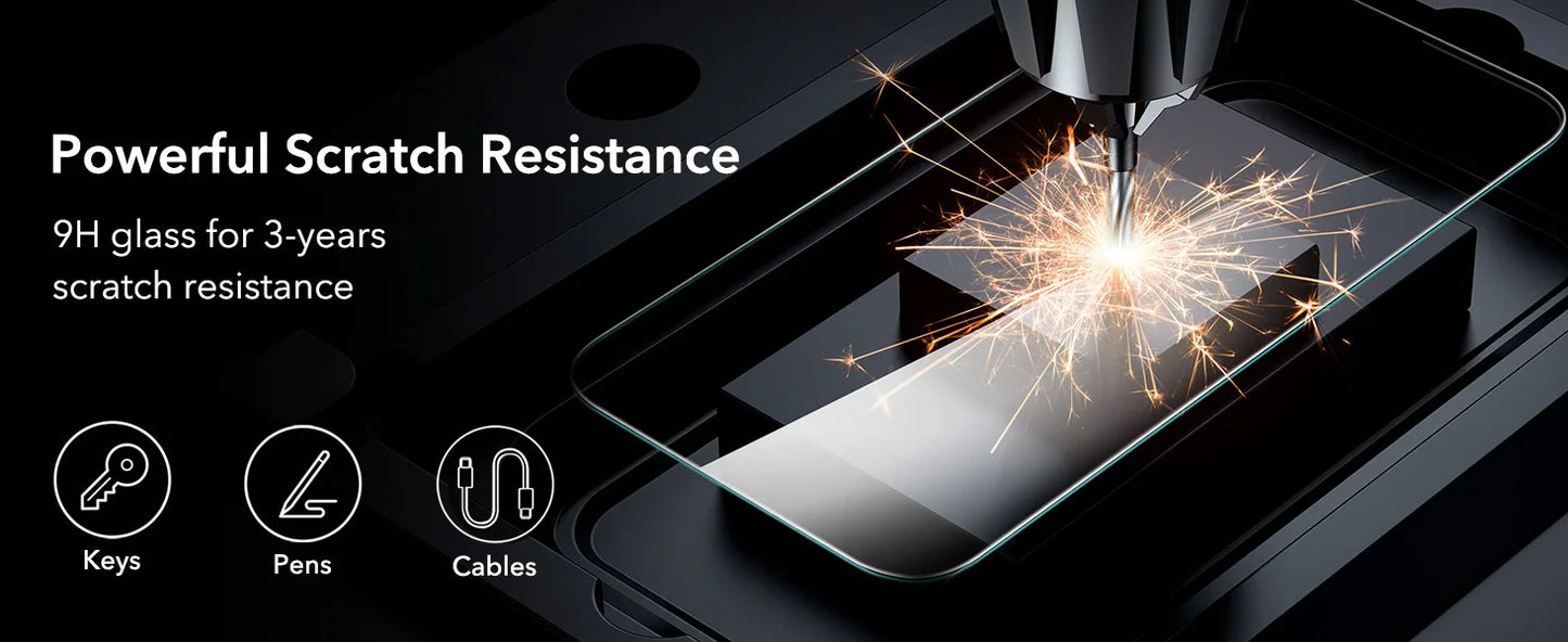 ESR 3 Pack for iPhone 16/15/14/13 Pro Max Screen Protector Full Cover Anti-Peek HD Tempered Glass Screen Film For iphone 16 Plus