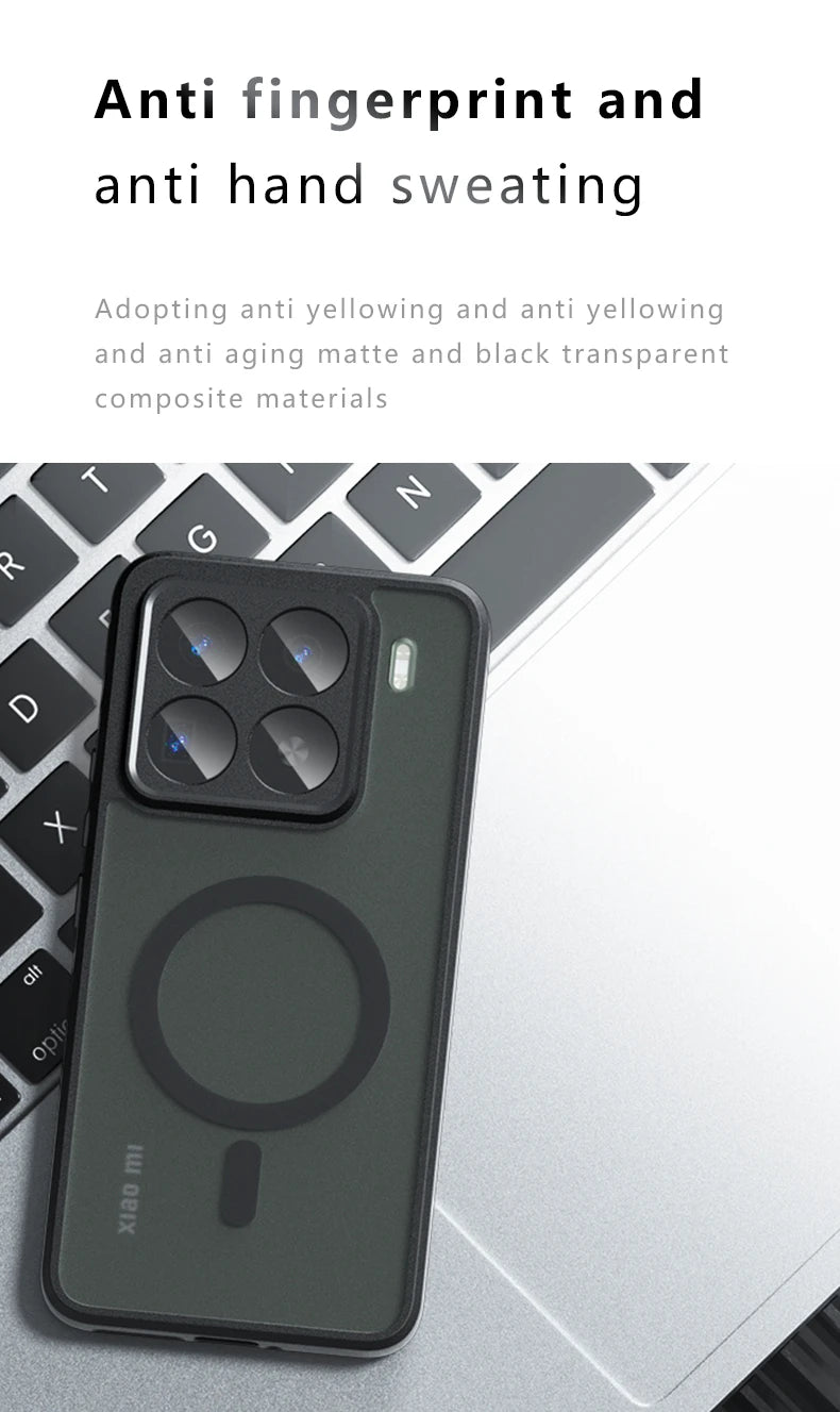 Magnetic Case For Xiaomi 15T Pro Mi 15 T 5G MagSafe Matte Transparent Phone Back Cover Hard PC Acrylic Shockproof Bumper