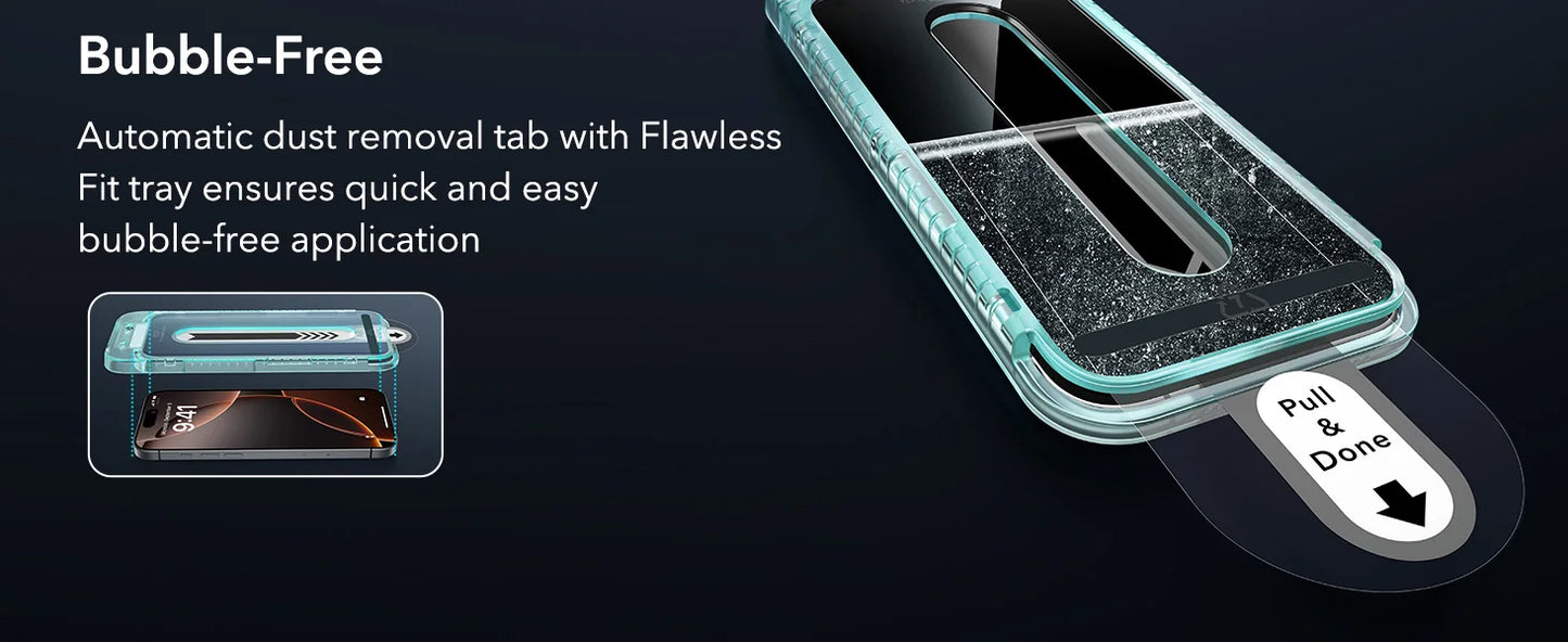 ESR 3 Pack for iPhone 16/15/14/13 Pro Max Screen Protector Full Cover Anti-Peek HD Tempered Glass Screen Film For iphone 16 Plus