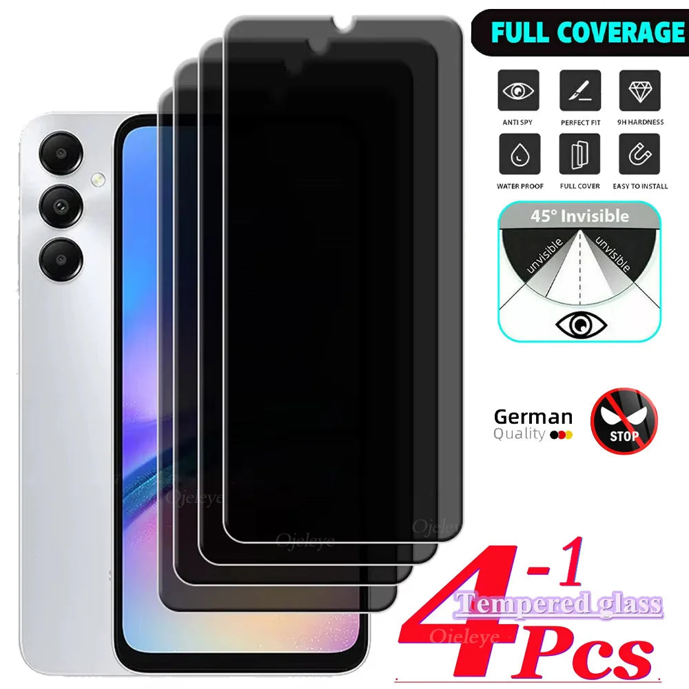 1-4PCS Privacy Screen Protector For Samsung A55 5G A35 A53 A54 A52 A52S A51 A50 A34 A33 A32 A31 A25 A24 A23 A22 Anti-Spy Glass