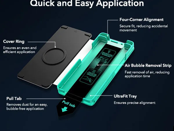 ESR for Samsung S25 Ultra Screen Protector 3pcs HD Tempered Glass Film with Easy Installation Frame for Galaxy S25 Ultra