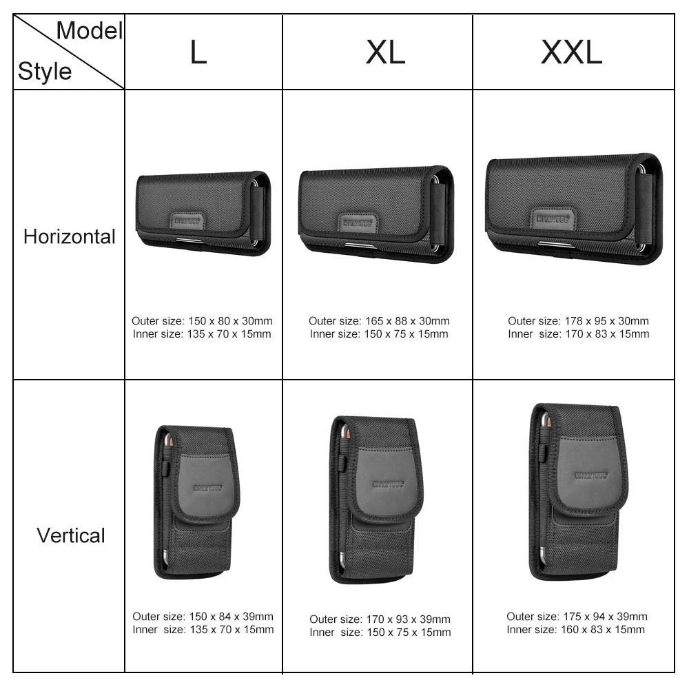 4.7-6.8inch Phone Nylon Pouch Multifunction Cell Phone Belt Clip Carrying Holster Case Waist Bag For iPhone,Samsung ,Smartphones