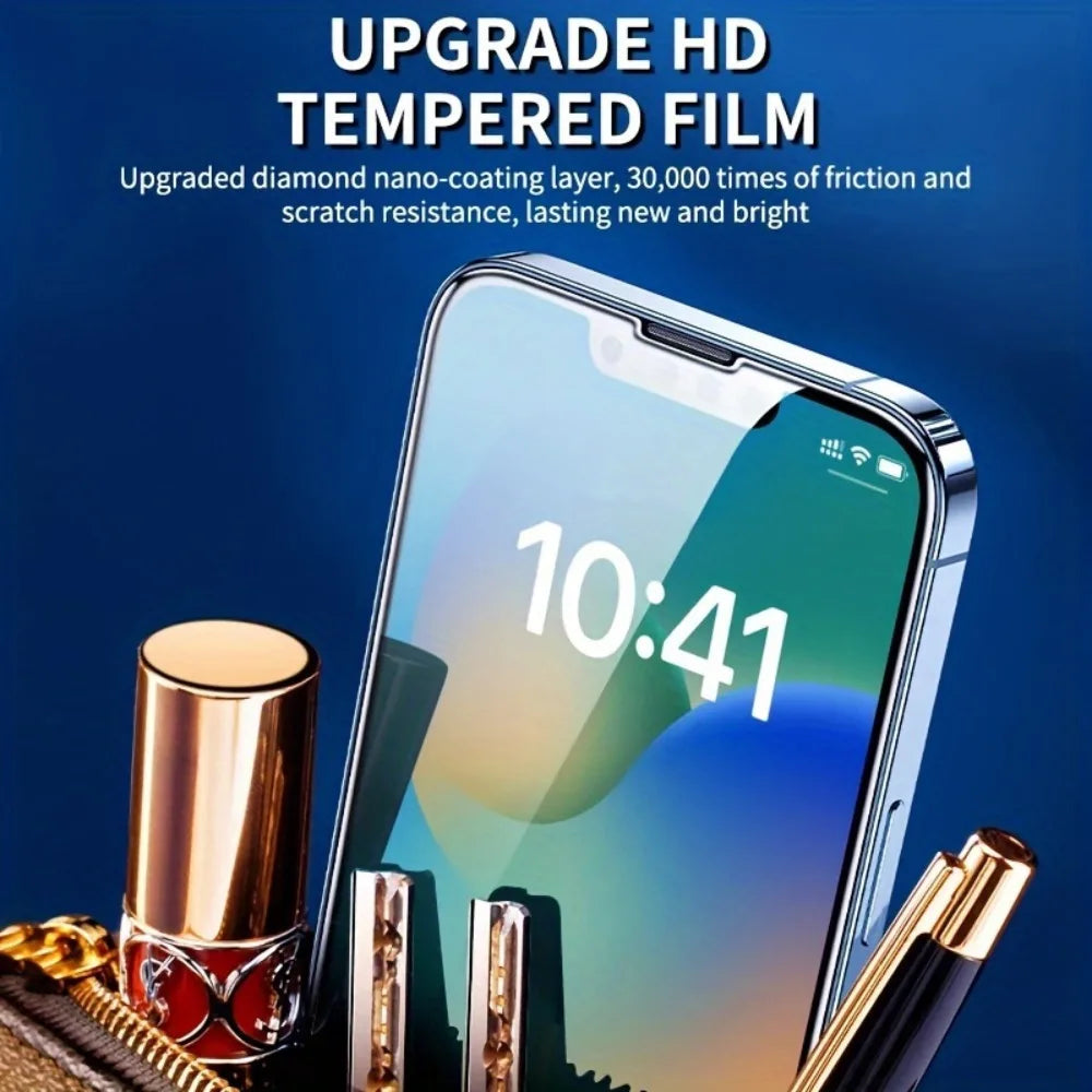 3Pcs Ultra Clear Tempered Glass For iPhone 17 16 14 15 Pro Max 15 14 Plus Screen Protector For iPhone 11 12 13 Pro 16e XR XS Max