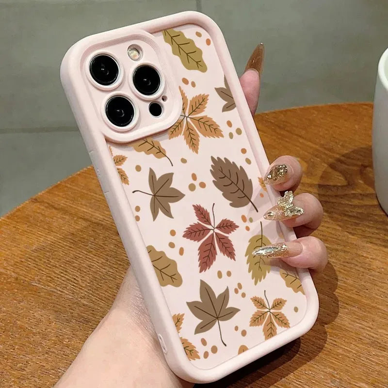 Autumn Leaves and Vintage Maple Leaves Artistic Phone Case For iPhone 17 16 15 14 Plus 13 12 11 Pro MAX 17 Air Phone Cover
