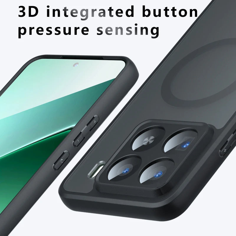 Magnetic Case For Xiaomi 15T Pro Mi 15 T 5G MagSafe Matte Transparent Phone Back Cover Hard PC Acrylic Shockproof Bumper