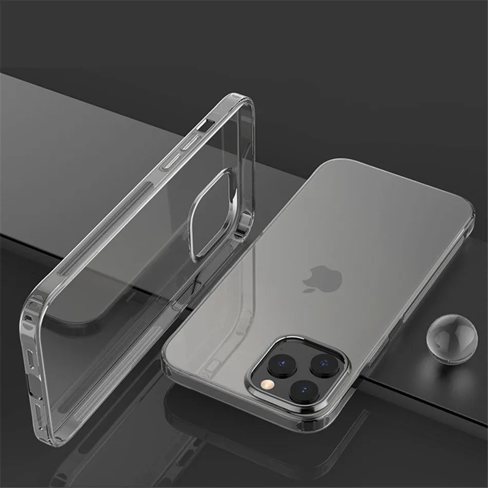 Non-Yellowing Transparent Case For iPhone 16 15 14 Plus 13 Pro Max 16e 12 11 12Pro 14Pro 13Pro SE 2020 Phone Cover Accessories