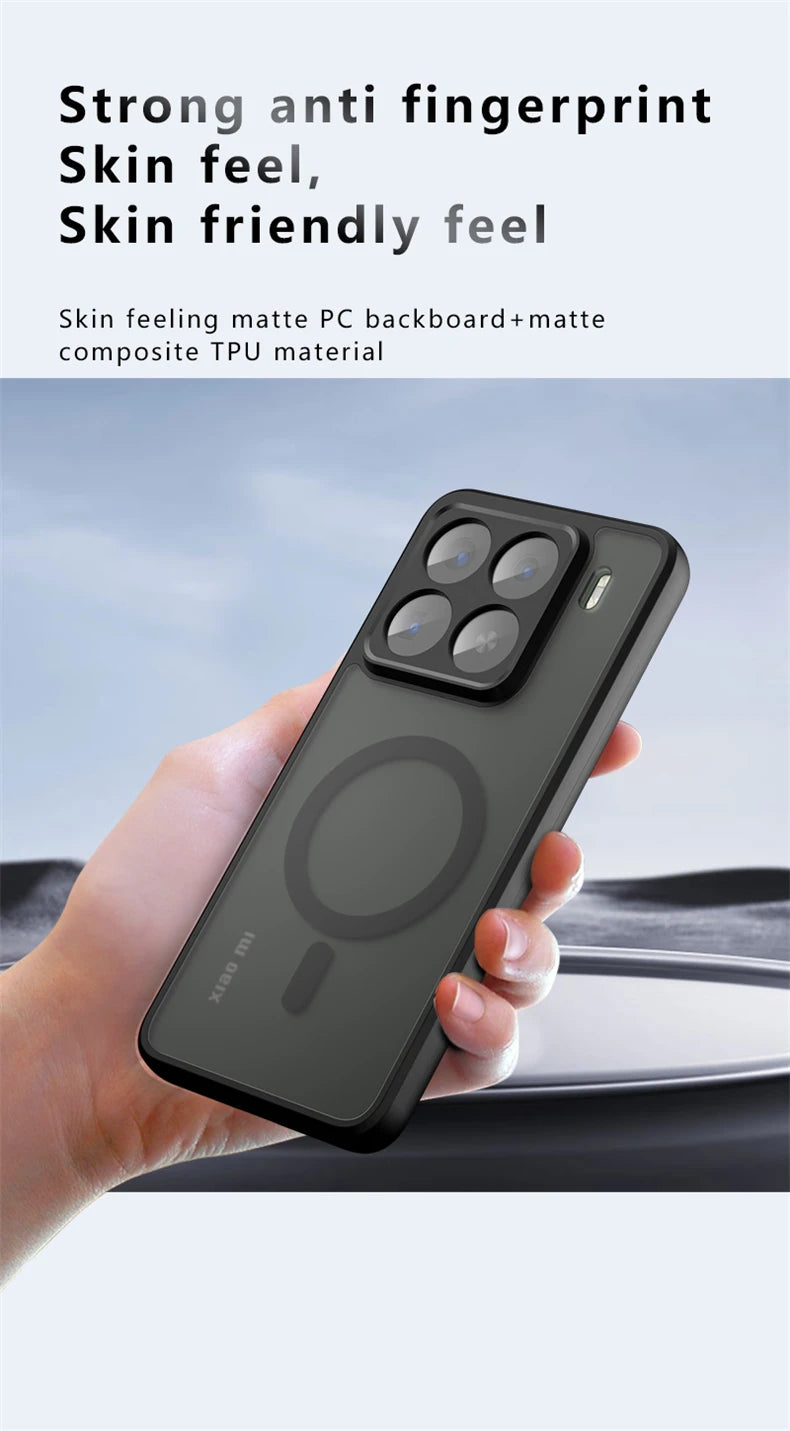 Magnetic Case For Xiaomi 15T Pro Mi 15 T 5G MagSafe Matte Transparent Phone Back Cover Hard PC Acrylic Shockproof Bumper