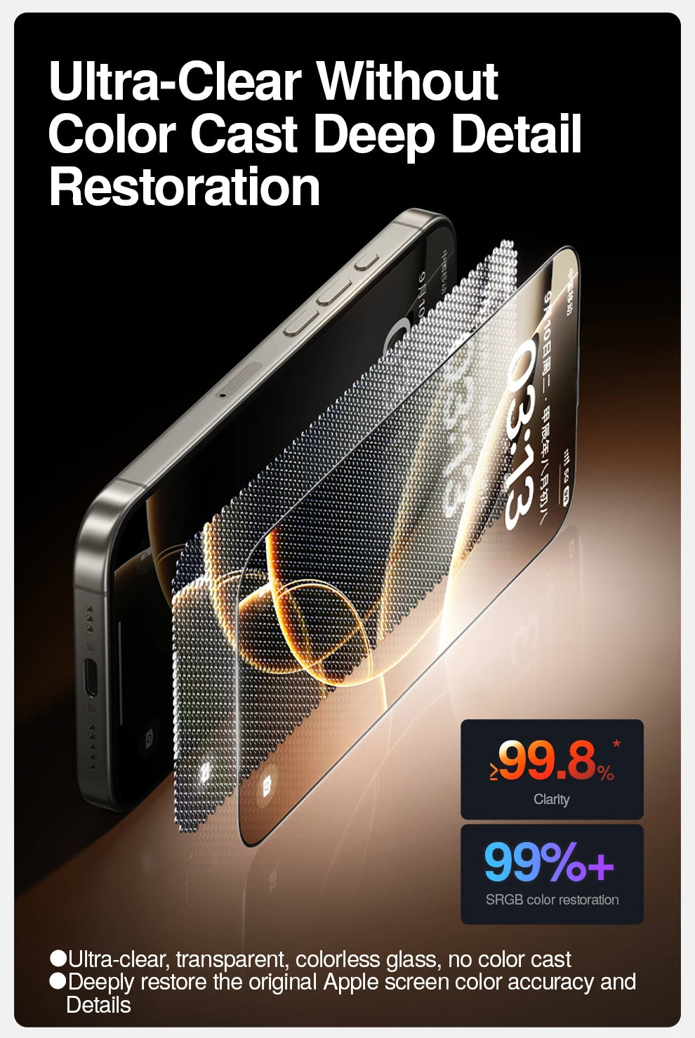 SmartDevil Screen Protector for iPhone 17 Pro Max 17 Pro 16 15 14 Dust-free Box HD Clear Temperd Glass Film Anti-fingerprint