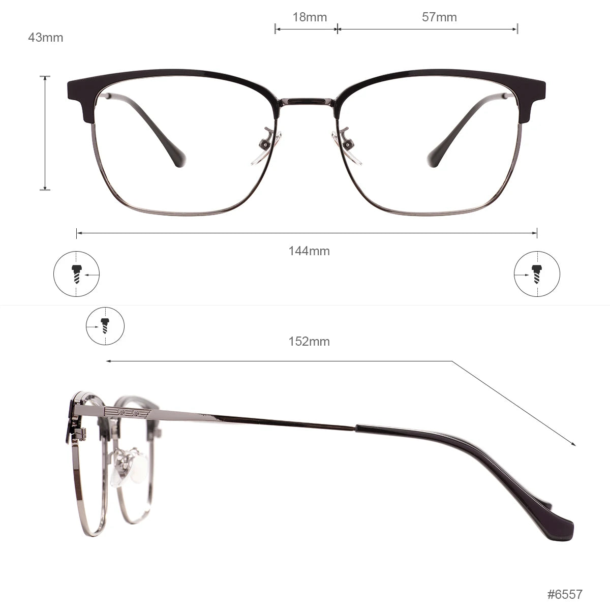 Large Fashion Browline Eyeglasses TR90 Light Vintage Rectangle Eyewear Men Women Square Spectacles Frame For Prescription Lenses