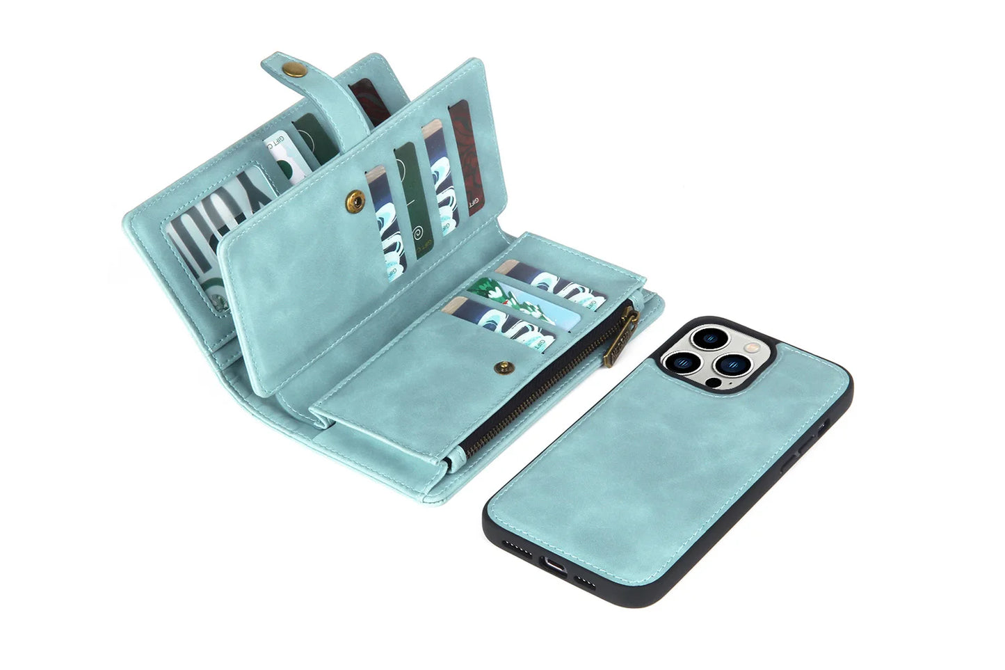 Detachable Magnetic Leather Case For Samsung Galaxy A73 A71 A54 A53 A52 A51 A34 A33 A15 A55 A35 Zipper Wallet Cards Holder Cover