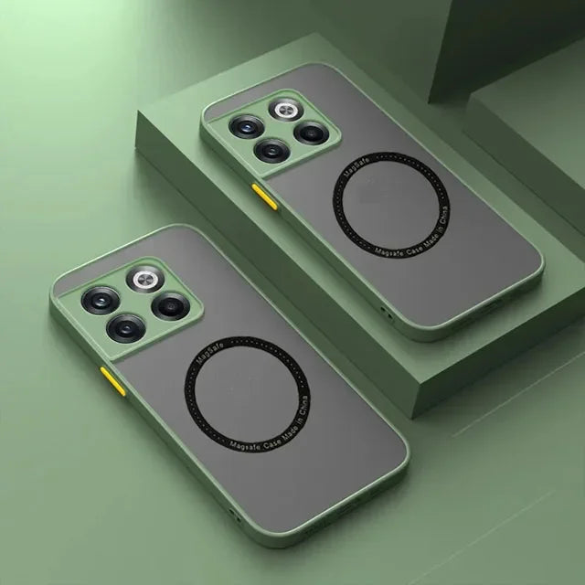 Luxury Magsafe Silicone Transparent Case for Oneplus one Plus 12 11 9 R RT 8 7 10 10T Pro Magnetic Wireless Charging Cover