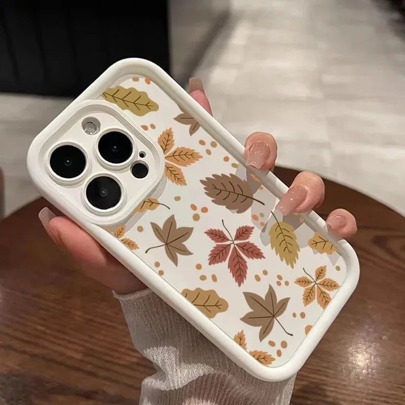 Autumn Leaves and Vintage Maple Leaves Artistic Phone Case For iPhone 17 16 15 14 Plus 13 12 11 Pro MAX 17 Air Phone Cover