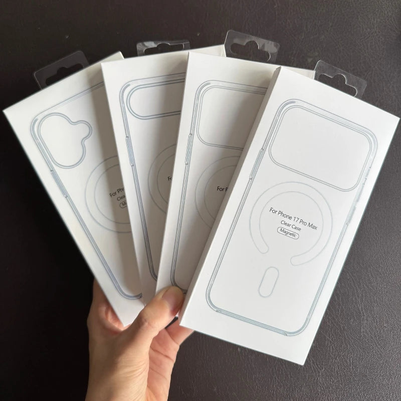 High Clear PC Hybird Magsafe Case for iPhone 17Pro 17 Pro Max 17Air 17promax Transparent Magnetic Wireless Charge Cover with box