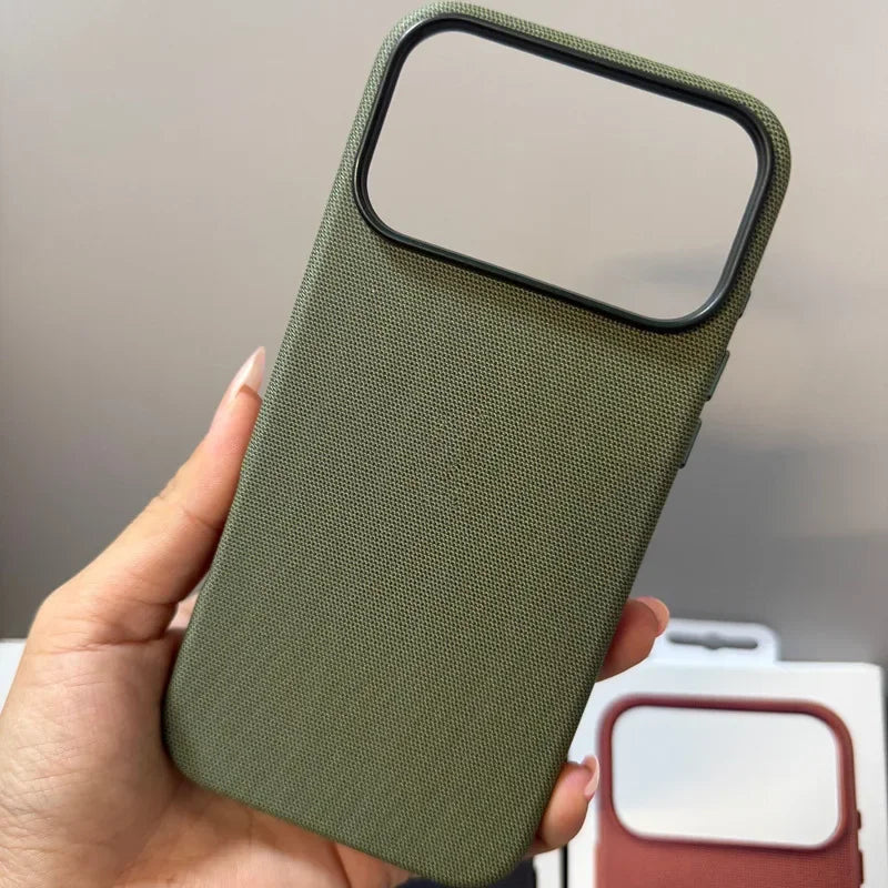 Ultra Thin Solid Color Cloth Pattern PC for Magsafe Case for IPhone 17 Pro Max 17 Pro Wireless Charging Camera Cover NO Box