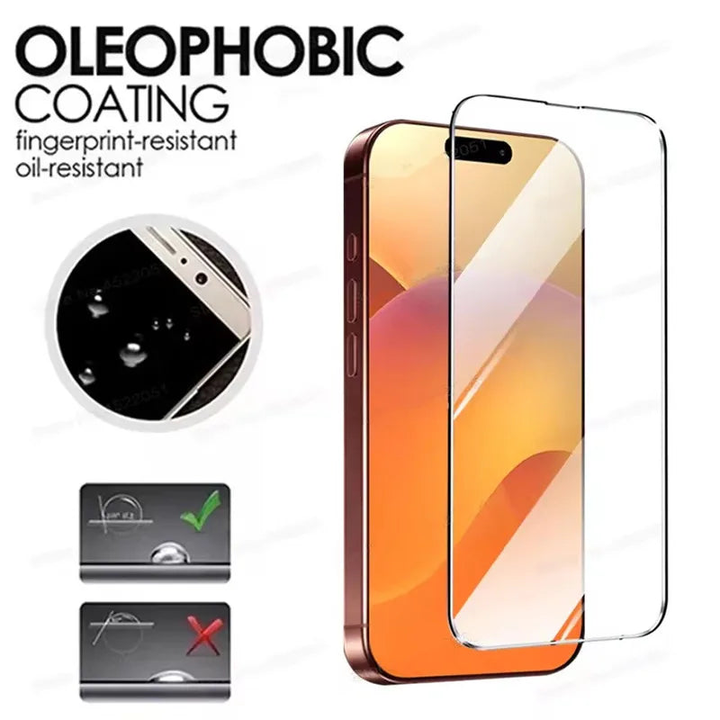 5PCS Screen Protector for IPhone 17 13 11 12 14 15 16 Pro Max 13 Mini Tempered Glass for IPhone 7 8 14 15 16 Plus X XR XS MAX SE