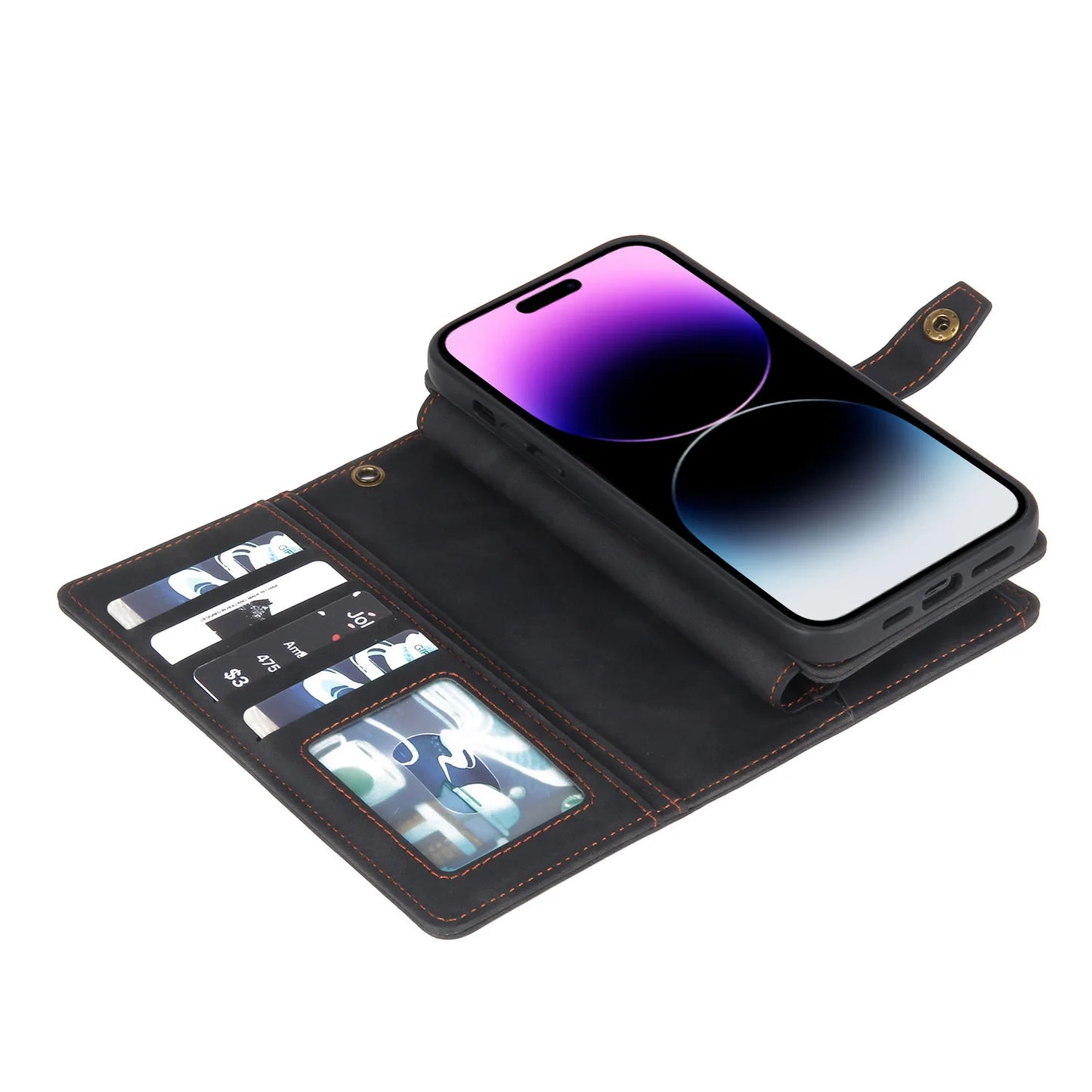 Detachable Magnetic Leather Case For Samsung Galaxy A73 A71 A54 A53 A52 A51 A34 A33 A15 A55 A35 Zipper Wallet Cards Holder Cover