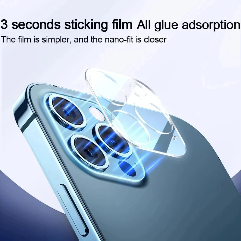 4in1[2 Back Glass + 2 Lens Glass] Clear Phone Tempered Glass For iPhone 16 15 14 Plus 13 12 Mini 11 Pro Max Back Screen Film