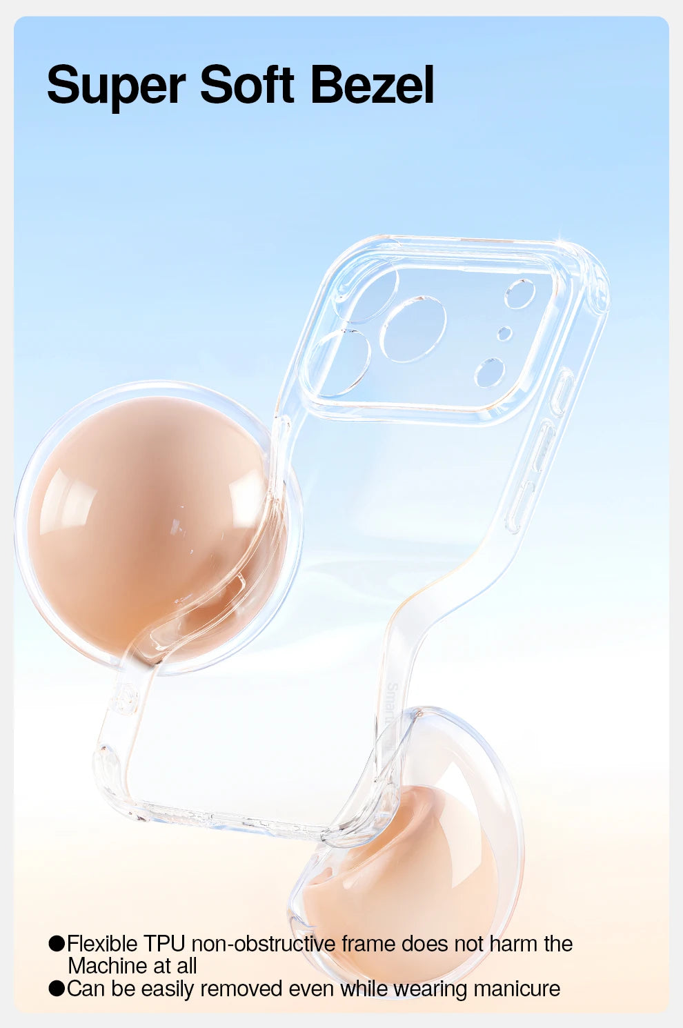 SmartDevil Transparent Phone Case for iPhone 17 Pro Max 17 Pro 16 Soft Back Cover Airbag Shell for iPhone Air Anti-drop