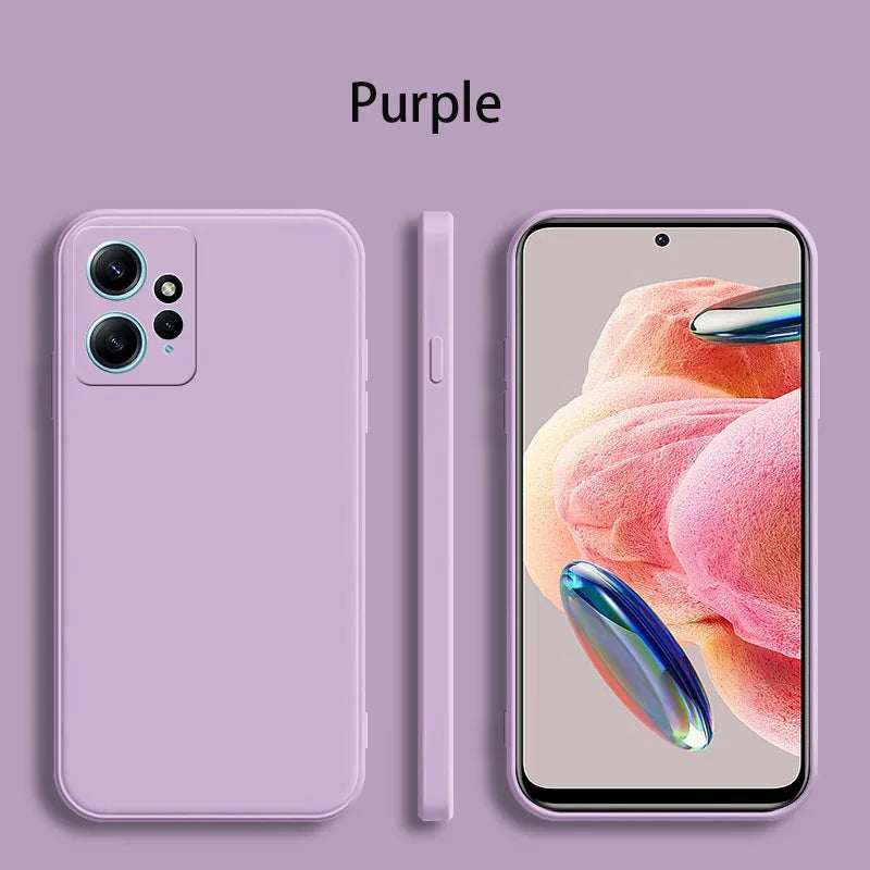 For Xiaomi Redmi Note 12 4G Square Liquid Silicone Phone Case for Xiaomi Redmi Note12 4G Camera Protection Cover Fundas