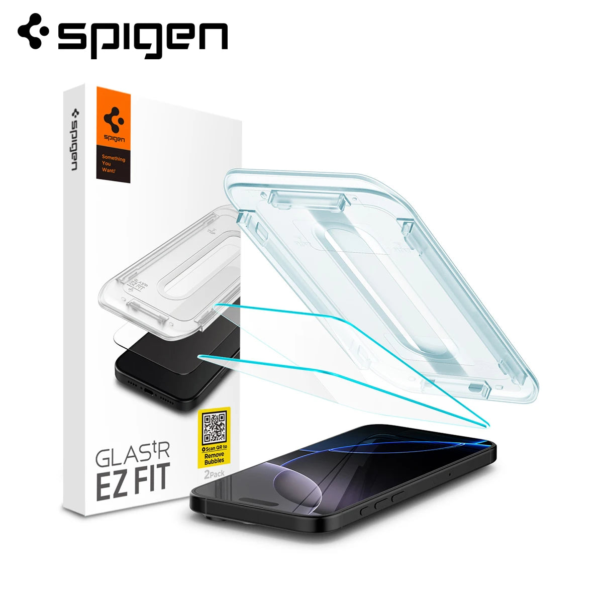 Spigen Glas.tR EZ Fit | Sensor Protected for iPhone 17 Pro Max/17Pro, 17/16 Pro Max /16 Pro Tempered Glass Screen Protector (2P)