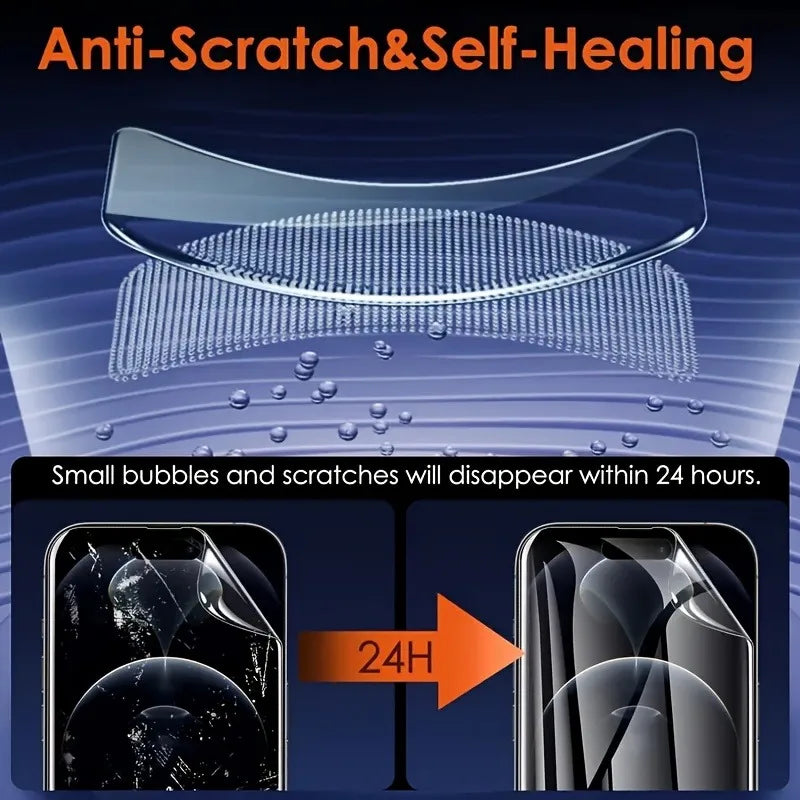 5Pcs Hydrogel Film For iPhone 17 Pro Max 17 Air 16 15 14 13 12 11 Pro Max Plus Full Cover Screen Protector