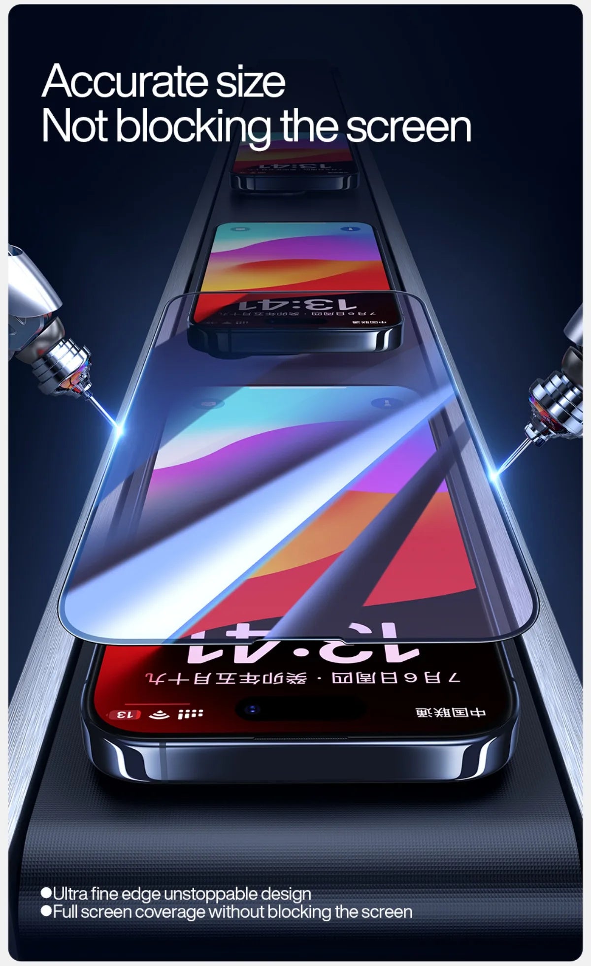 SmartDevil Full Cover Tempered Glass for iPhone 17 17Pro Max 16ProMax 16Pro Screen Protector for iPhone 15Pro HD Anti-blue Light