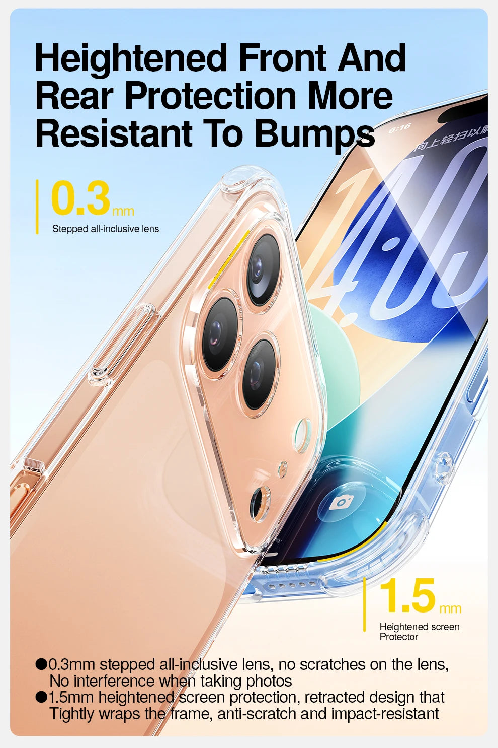 SmartDevil Transparent Phone Case for iPhone 17 Pro Max 17 Pro 16 Soft Back Cover Airbag Shell for iPhone Air Anti-drop